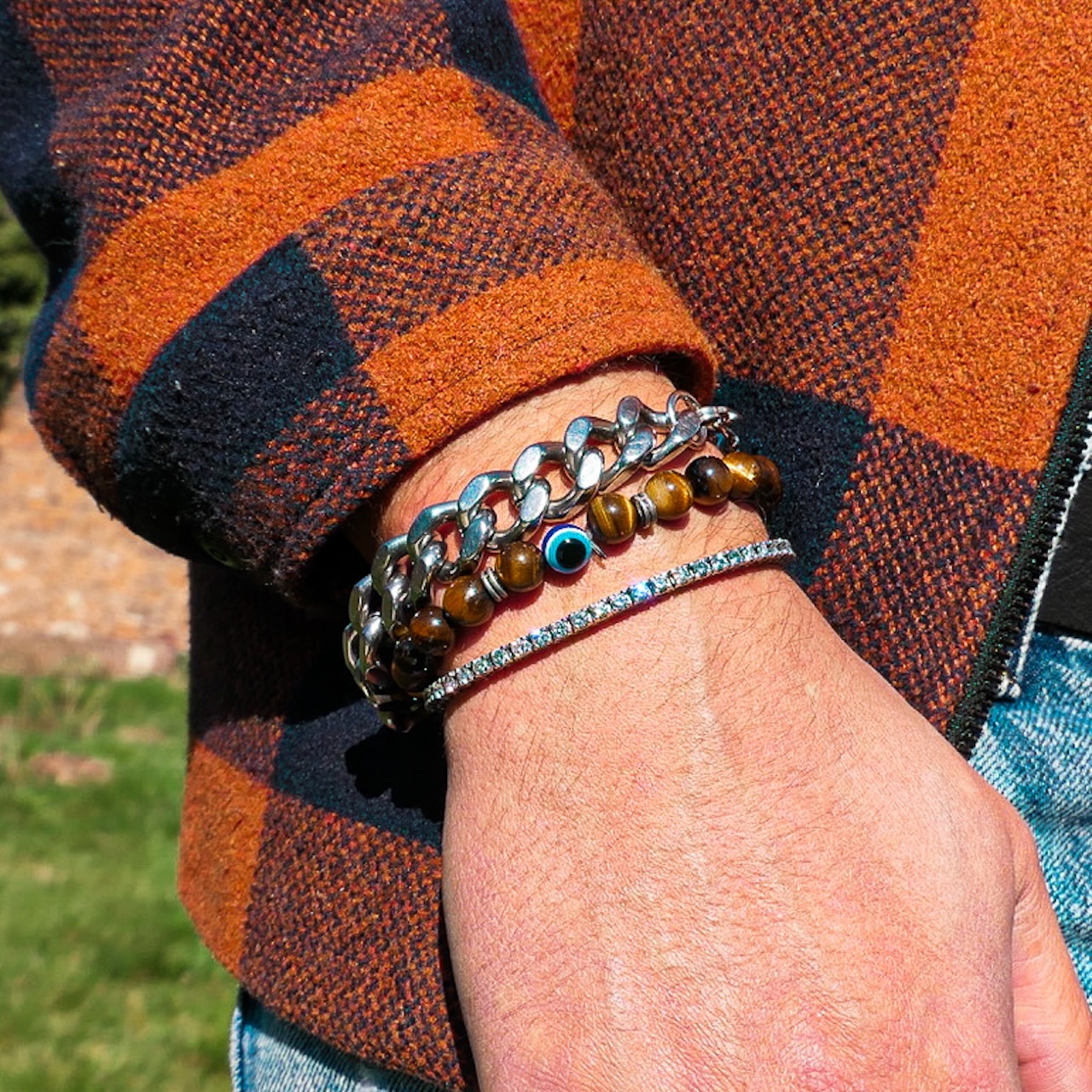 tennisarmband-combineren-heren-layered-armbanden-stijl