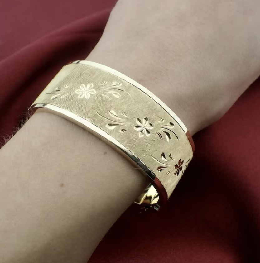 Brede gouden armband 80's